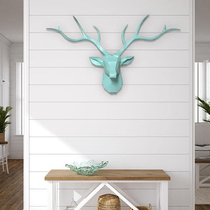 3D Nordischer Hirschkopf Wandhalter 78cm