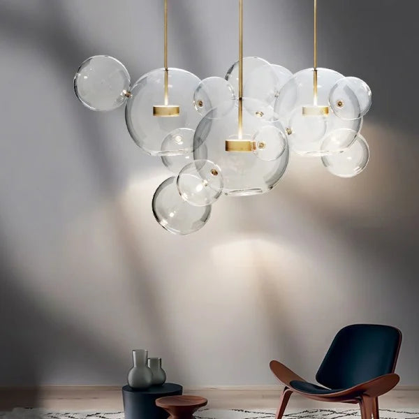 Moderne Pendelleuchte im Bubble-Design – Skulpturale Hängelampe aus Glas für Esszimmer, Wohnzimmer & kreative Räume