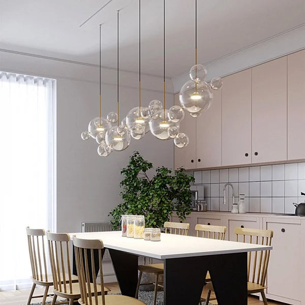 Moderne Pendelleuchte im Bubble-Design – Skulpturale Hängelampe aus Glas für Esszimmer, Wohnzimmer & kreative Räume