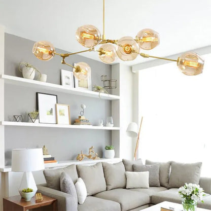 Moderne Molekül-Deckenleuchte mit 6 Armen – Designerlampe im Mid-Century Stil für Wohnzimmer, Essbereich & Loft