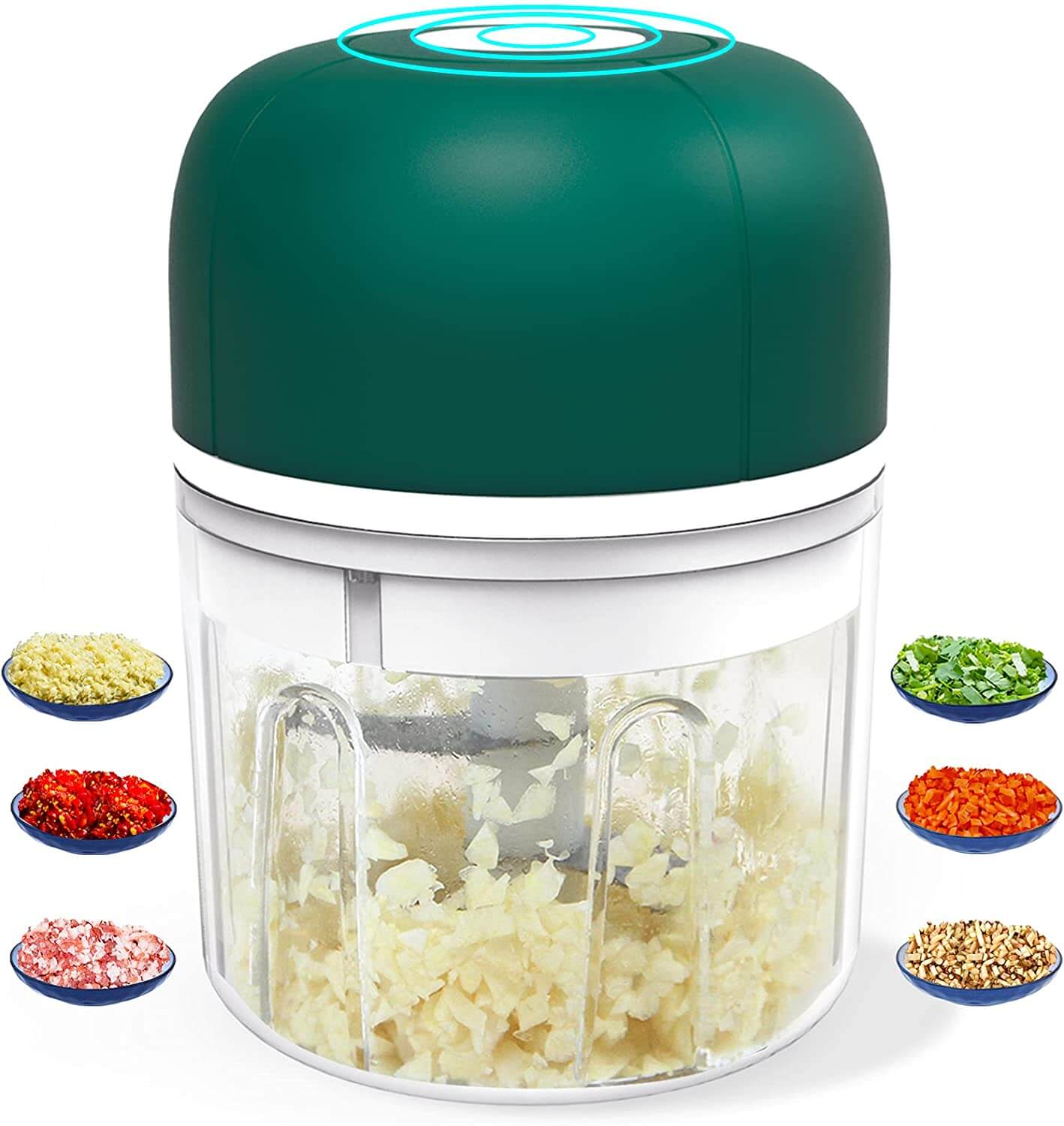Elektrischer Mini Zerkleinerer – Kabelloser USB-Lade Knoblauchschneider & Multizerkleinerer für Gemüse, Nüsse, Kräuter & Saucen – 250ml