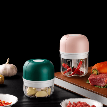 Elektrischer Mini Zerkleinerer – Kabelloser USB-Lade Knoblauchschneider & Multizerkleinerer für Gemüse, Nüsse, Kräuter & Saucen – 250ml