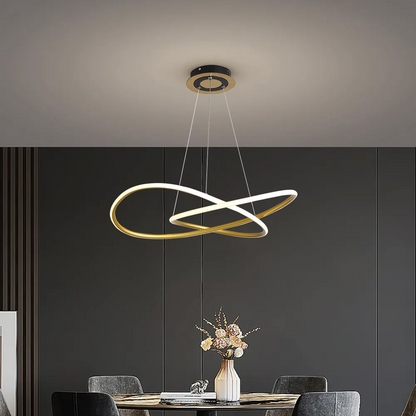 Moderne LED-Pendelleuchte mit Infinity-Design – Designer Hängelampe für Esszimmer, Wohnzimmer & Büro – Skulpturale Statement-Beleuchtung