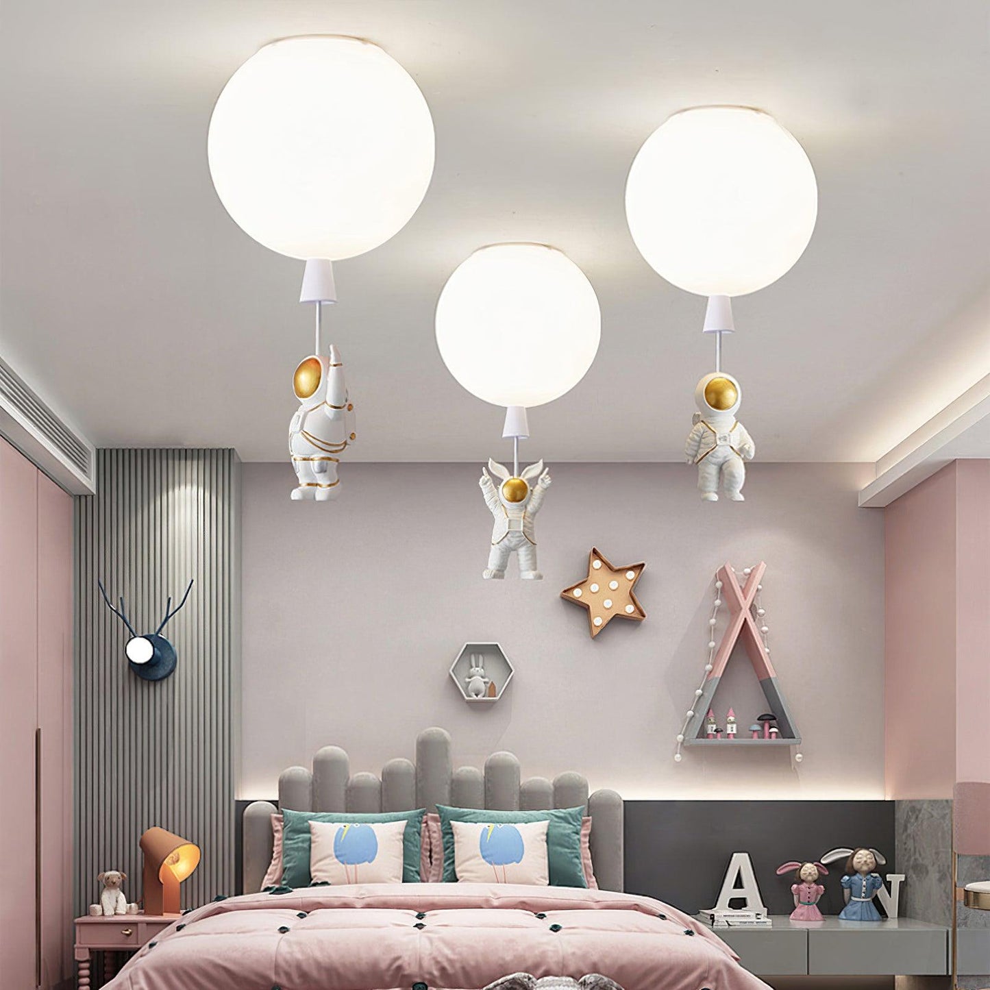 Kinderzimmer-Deckenleuchte mit Ballon- und Astronauten-Design – Kreative Lampe für Jungen & Mädchen