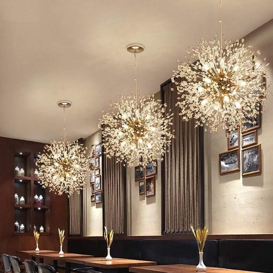 Luxuriöser Kronleuchter im Feuerwerk-Design für Wohnzimmer, Esszimmer oder Eingangsbereich – Moderne Deckenleuchte mit Kristall-Effekt