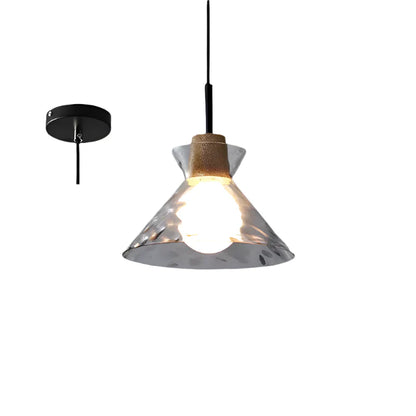 Moderne Pendelleuchte aus Glas mit Holzdetails – 3-flammige Hängelampe für Küche, Esszimmer & Thekenbereich