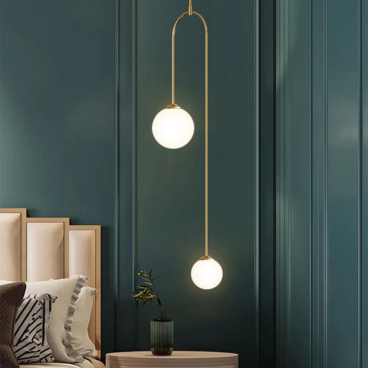 Asymmetrische Pendelleuchte mit Doppel-Kugeldesign – Elegante Hängelampe für Schlafzimmer, Wohnzimmer & moderne Interiors – Minimalistisch & Luxuriös