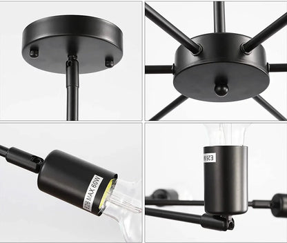 Moderner Goldfarbener Kronleuchter aus Metall mit Kugellampen – Eleganter Balken Kronleuchter für Esszimmer oder Wohnzimmer, LED-fähig