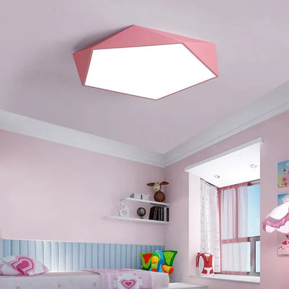Moderne Sechseck-Deckenleuchte – Farbige LED-Deckenlampe für Wohnzimmer, Kinderzimmer & Flur