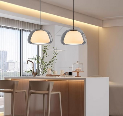 Moderne Pendelleuchte mit Rauchglas – Minimalistische Hängelampe für Esszimmer, Wohnzimmer & Schlafzimmer – Weiches Diffusorlicht