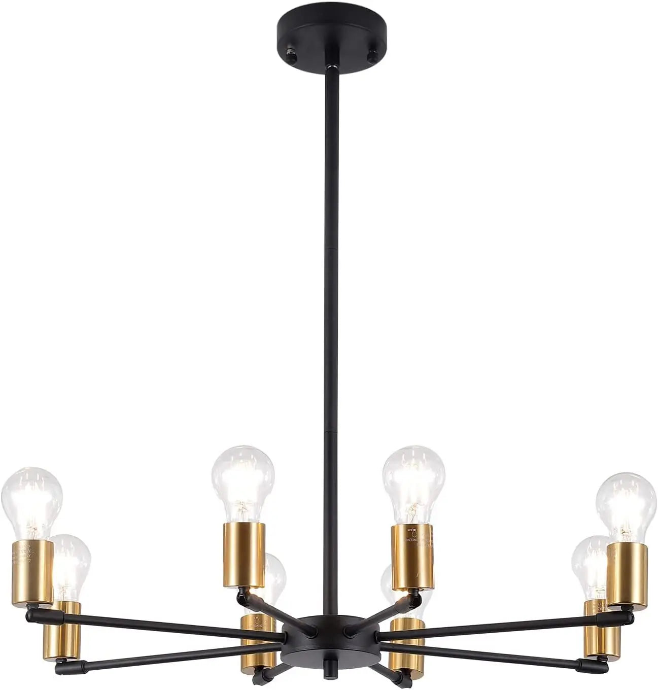 Moderner Goldfarbener Kronleuchter aus Metall mit Kugellampen – Eleganter Balken Kronleuchter für Esszimmer oder Wohnzimmer, LED-fähig