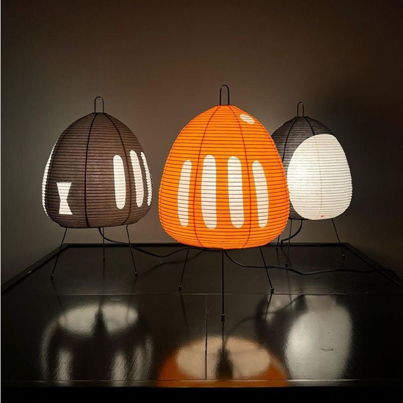 Japanische Papier Tischlampe im Retro Stil, Traditionelle Lampenschirm Beleuchtung für Schlafzimmer und Wohnzimmer