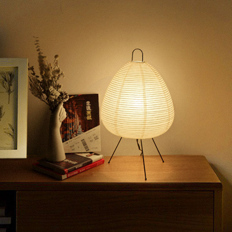 Japanische Papier Tischlampe im Retro Stil, Traditionelle Lampenschirm Beleuchtung für Schlafzimmer und Wohnzimmer