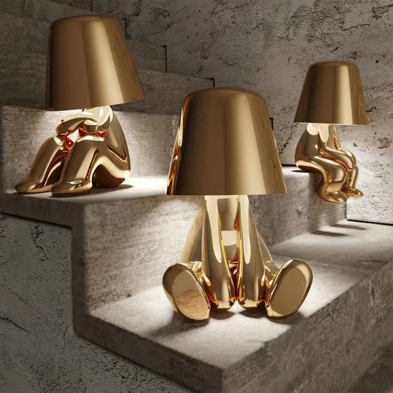 Goldene Designer Tischlampe in Bärenform – Luxus Deko-Leuchte für Wohnzimmer, Schlafzimmer & Kinderzimmer