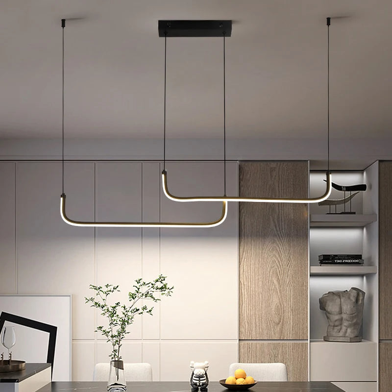 Moderne LED-Hängelampe – Minimalistische U-förmige Deckenleuchte für Esszimmer & Büro