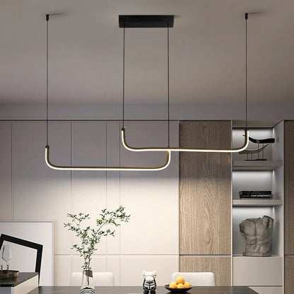 Moderne LED-Hängelampe – Minimalistische U-förmige Deckenleuchte für Esszimmer & Büro