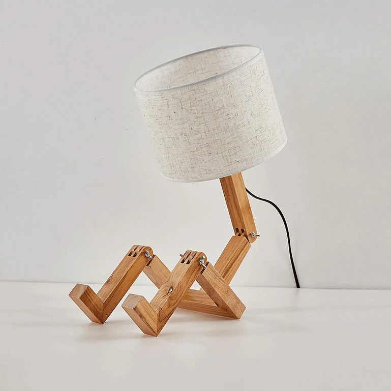 Leselampe mit Buchhalter – Kreative Tischlampe aus Holz im sitzenden Design für Schlafzimmer & Arbeitszimmer