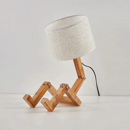 Leselampe mit Buchhalter – Kreative Tischlampe aus Holz im sitzenden Design für Schlafzimmer & Arbeitszimmer
