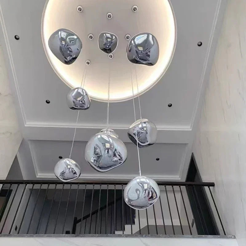 Designer Glaspendelleuchte – Mehrflammige Hängeleuchte im Cluster-Look für Wohnzimmer & Esszimmer