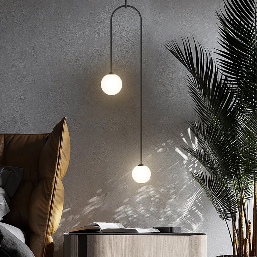 Asymmetrische Pendelleuchte mit Doppel-Kugeldesign – Elegante Hängelampe für Schlafzimmer, Wohnzimmer & moderne Interiors – Minimalistisch & Luxuriös