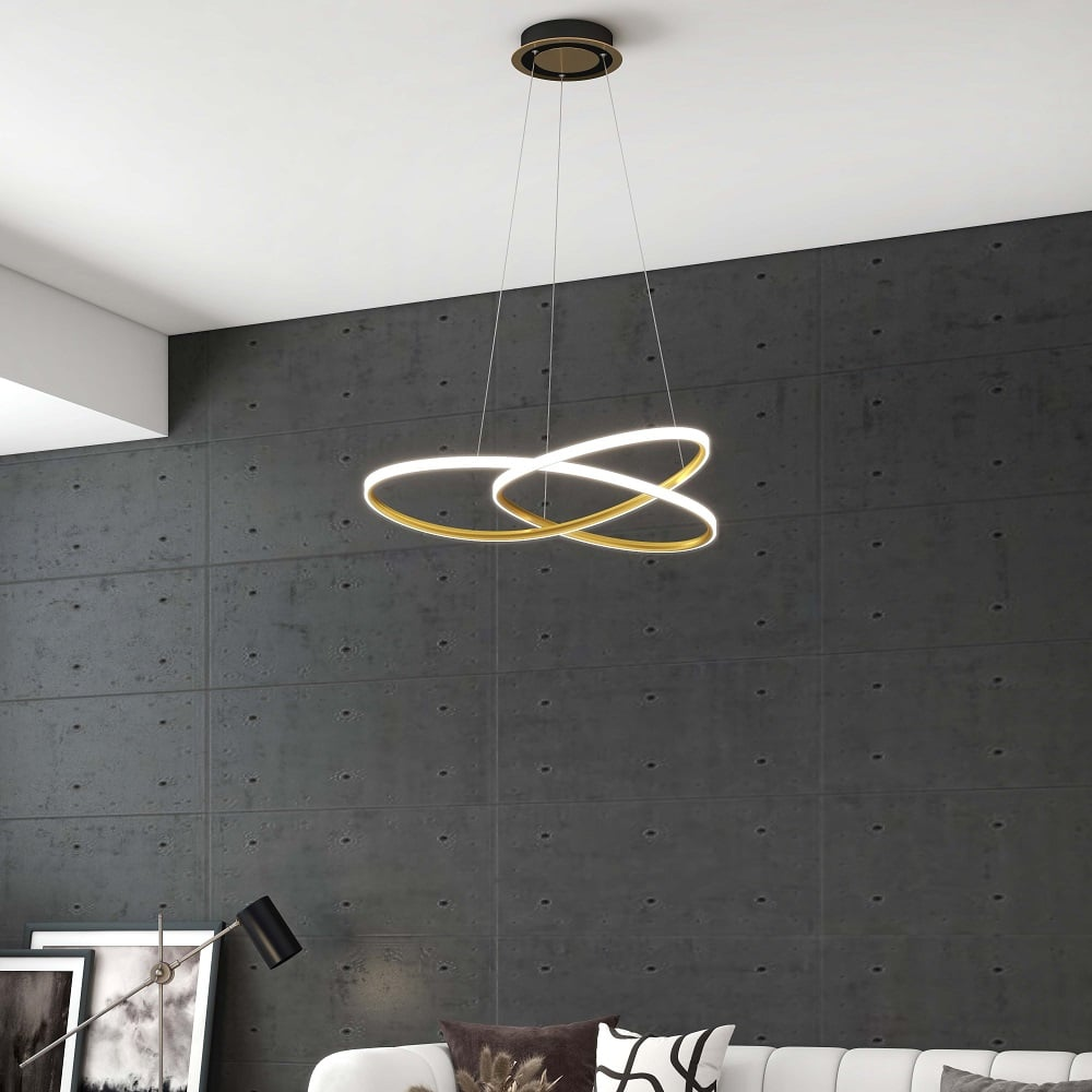 Moderne LED-Pendelleuchte mit Infinity-Design – Designer Hängelampe für Esszimmer, Wohnzimmer & Büro – Skulpturale Statement-Beleuchtung