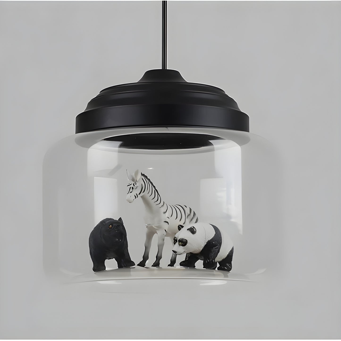 GlassyGleam Light - Moderne Zoo Glas Pendelleuchte
