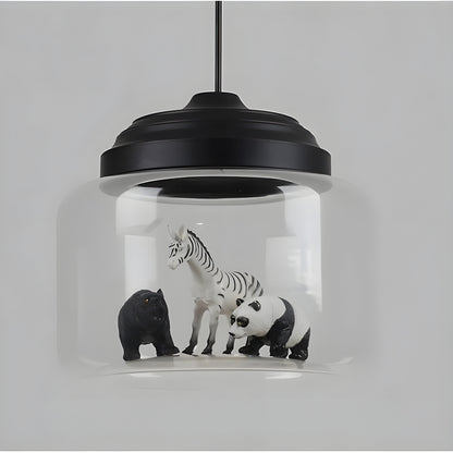 GlassyGleam Light - Moderne Zoo Glas Pendelleuchte