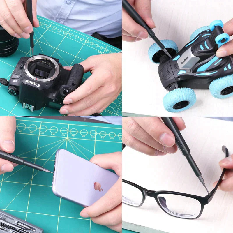 Multifunktionales Präzisions‑Schraubendreher‑Set mit 40 Bits, 360° Rotationsgriff & Magnetspitze