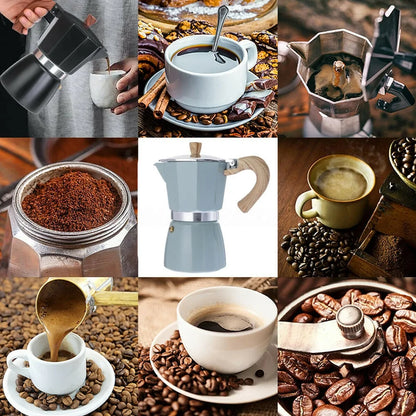 Espressokocher aus Aluminium – 150ml/300ml, Klassisches Mokkakannen-Design für Zuhause & Unterwegs