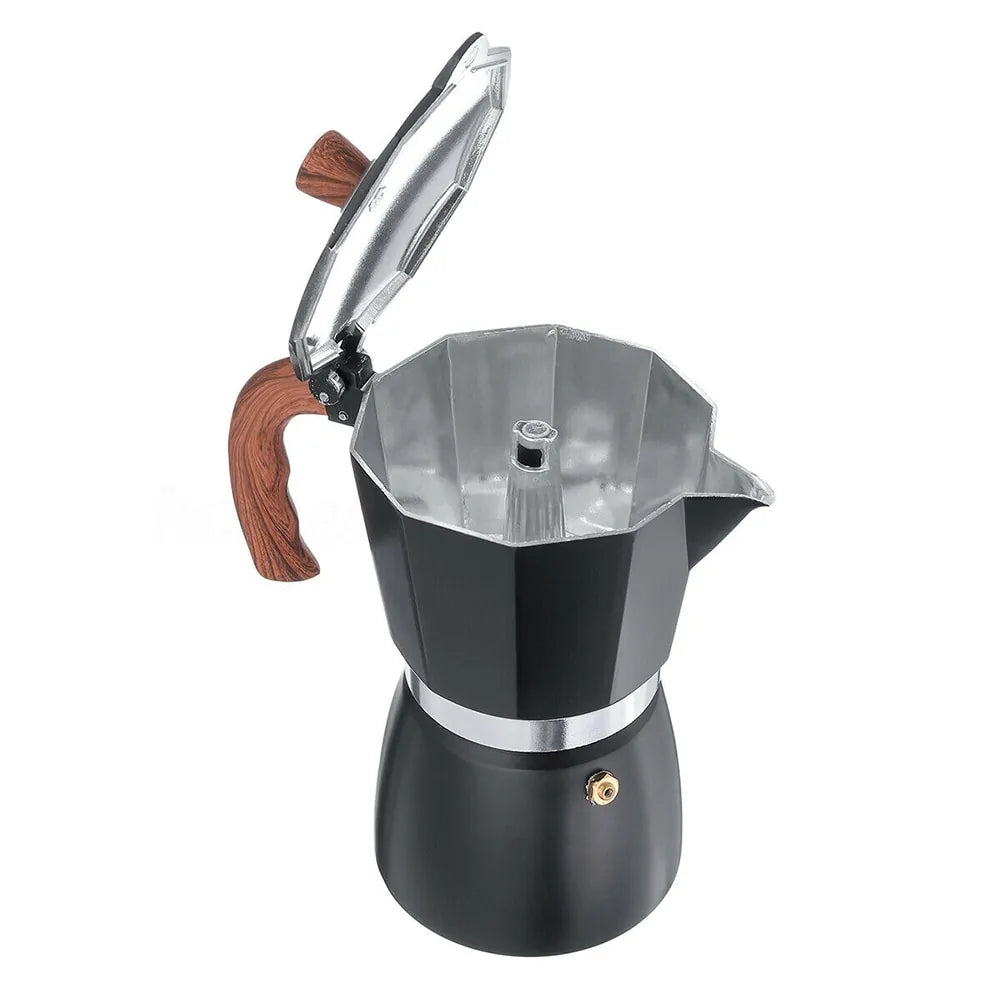 Espressokocher aus Aluminium – 150ml/300ml, Klassisches Mokkakannen-Design für Zuhause & Unterwegs