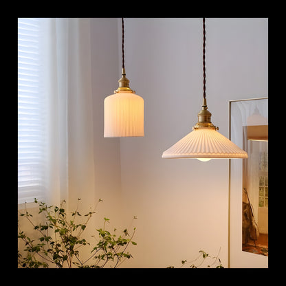 HarmonyGlow Light - Vintage-Keramik-Glas-Pendelleuchte