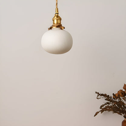 AmberZen Light – Vintage Keramik Glas Pendelleuchte