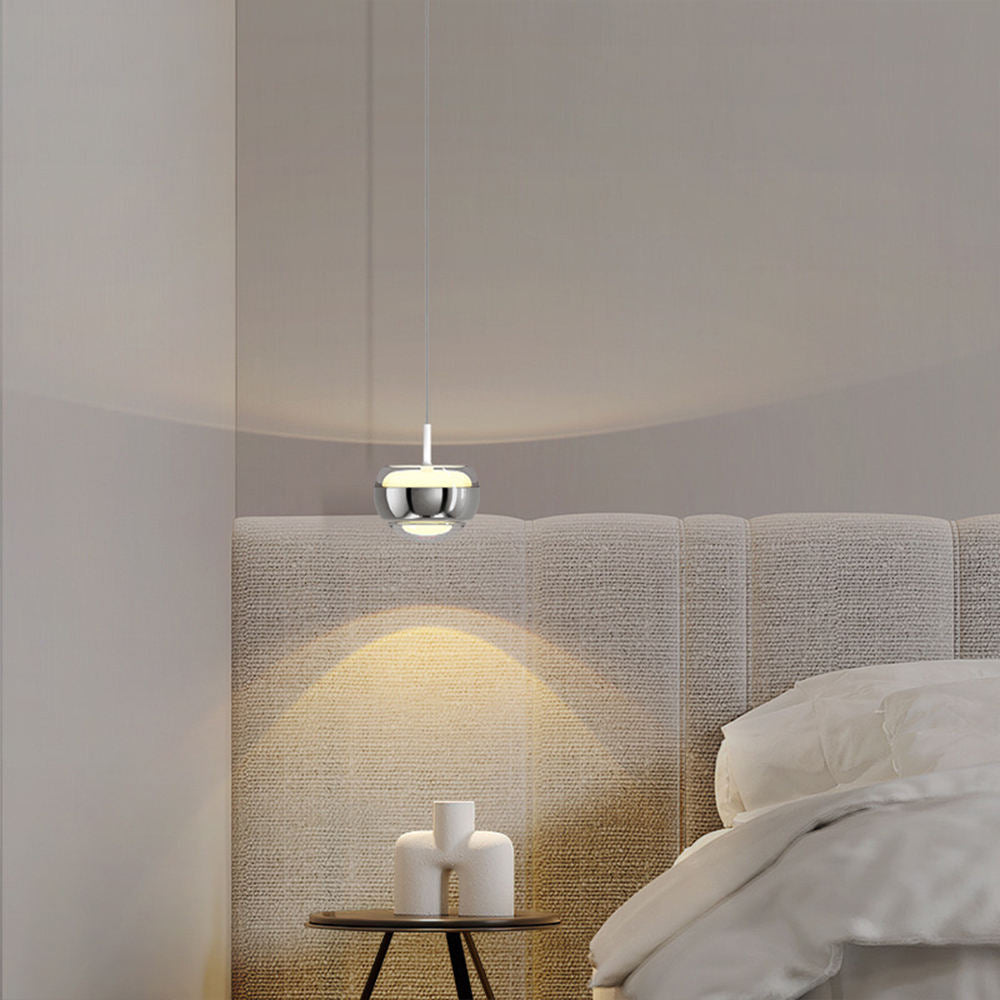 Minimalistische LED-Pendelleuchte mit Kugel-Design – Modernes Nachttischlicht für Schlafzimmer & Leseecke