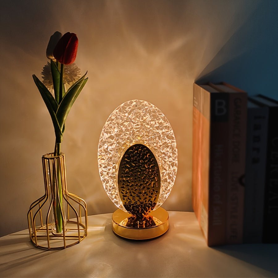 LumeaLux –  - USB Touch Tischlampe mit Pfauenfeder Design, Unendlich Dimmbares LED Licht