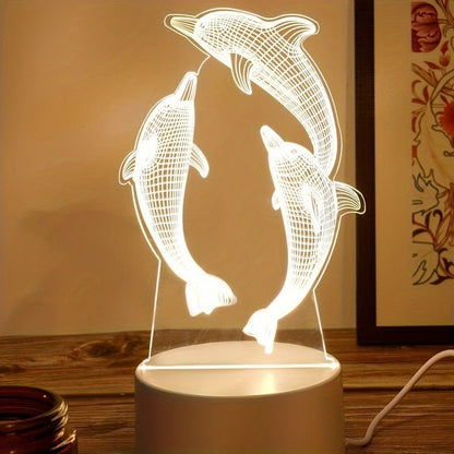 GeoDolfijn - Moderne 3D Illusionslampe