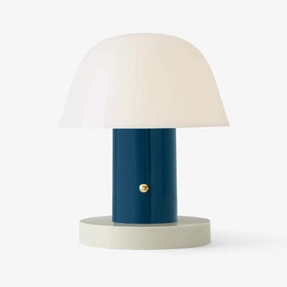 Mushroom-shaped LED table lamp with touch control – dimmable, wireless design for cozy & modern living spaces