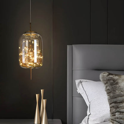 Moderne Glas-Pendelleuchte mit funkelndem Lichterspiel – Designer-Hängelampe für Esszimmer, Wohnzimmer & Hotellobby