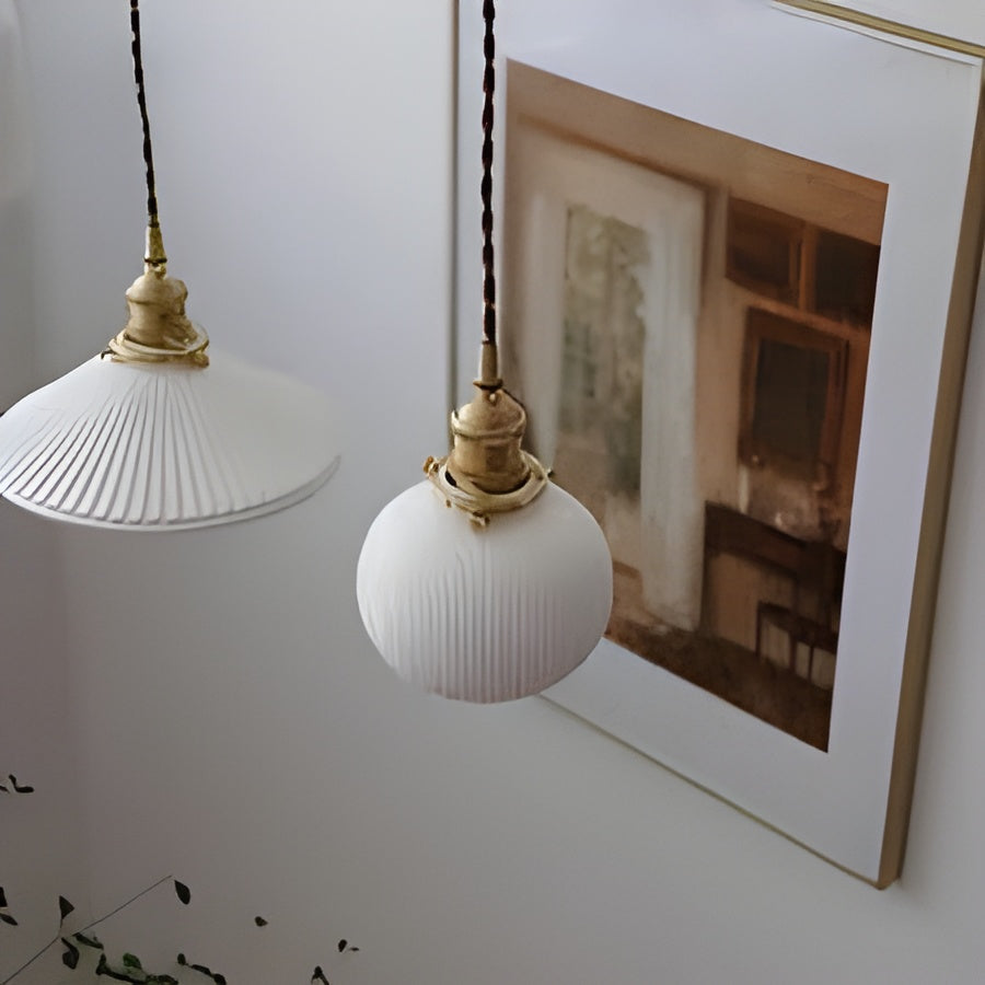 HarmonyGlow Light - Vintage-Keramik-Glas-Pendelleuchte