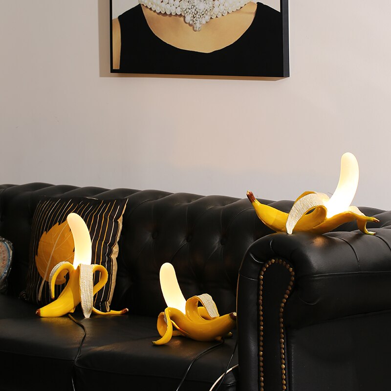 Banane Lichter Art Deco Tischlampen