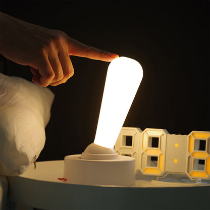 Retro table lamp with toggle switch – Rechargeable LED light in minimalist design with touch function and two brightness levels