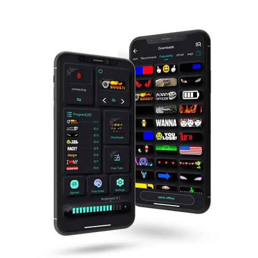 Programmierbares LED‑Display mit Bluetooth‑Steuerung & IP66‑Schutz – 64×20 Pixel für Auto & Indoor