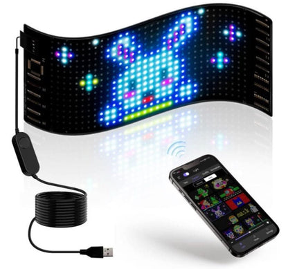 Programmierbares LED‑Display mit Bluetooth‑Steuerung & IP66‑Schutz – 64×20 Pixel für Auto & Indoor