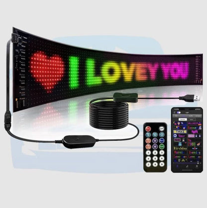 Programmierbares LED‑Display mit Bluetooth‑Steuerung & IP66‑Schutz – 64×20 Pixel für Auto & Indoor