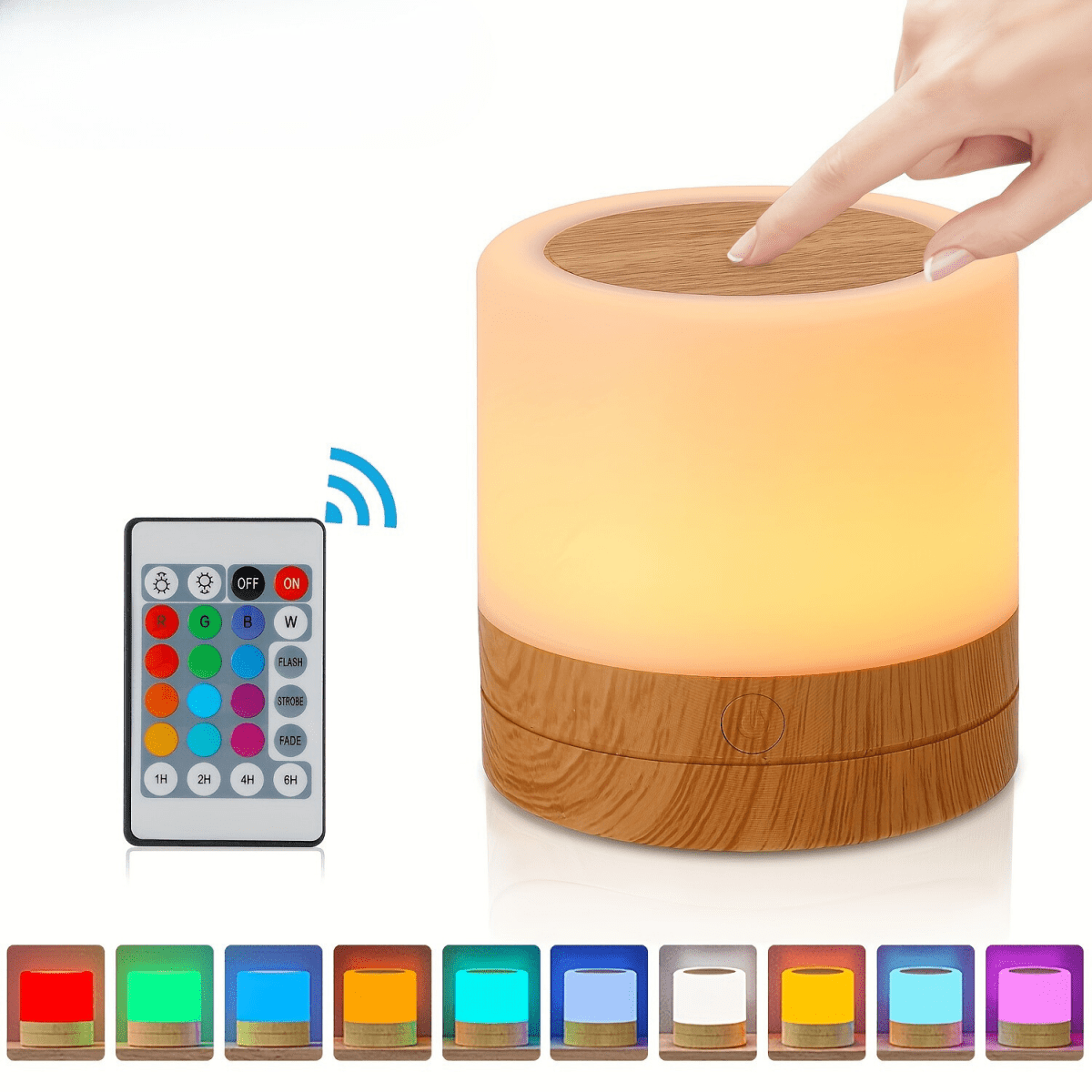 LightAura - RGB Tischlampe mit Touch-Steuerung und Fernbedienung