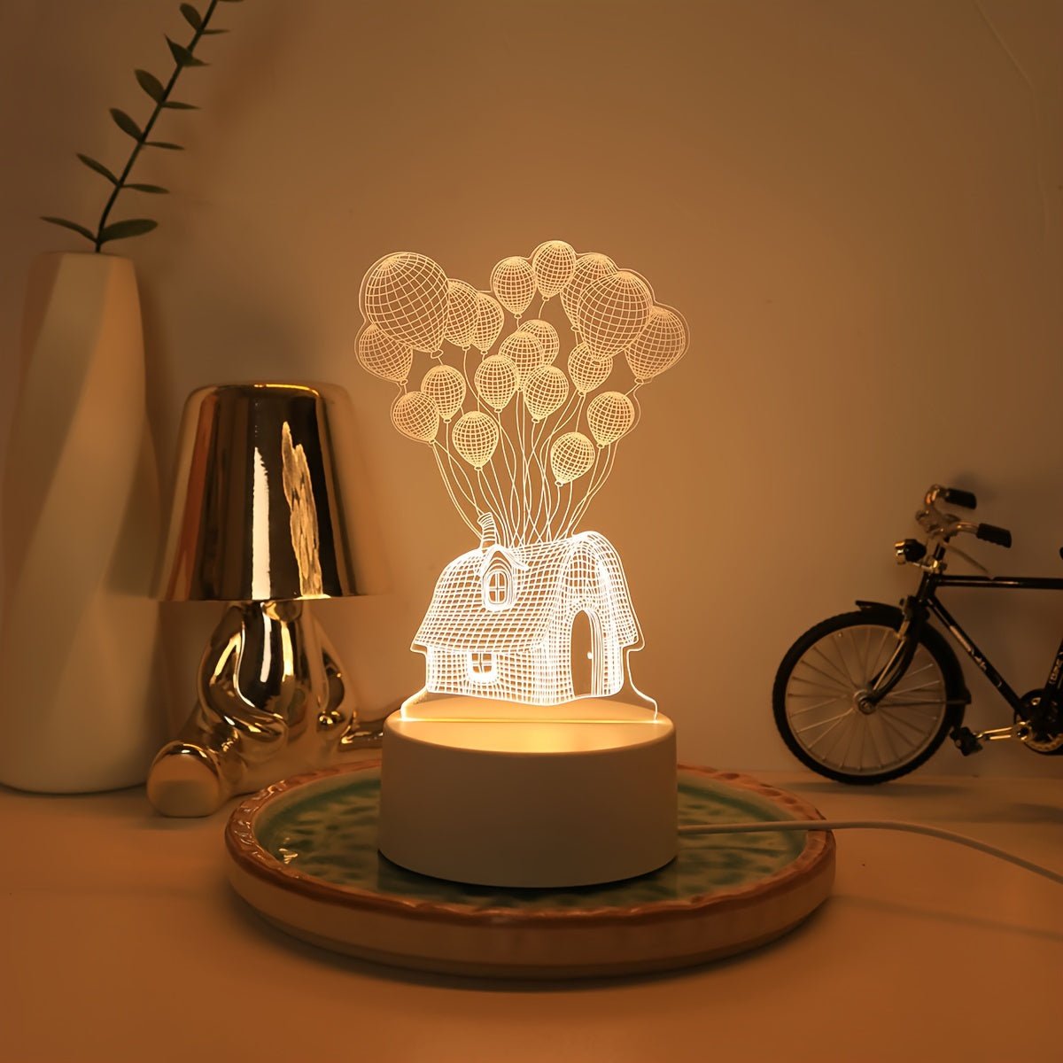 LumiGlow - 3D LED Ballonhaus Nachtlampe USB-geführt