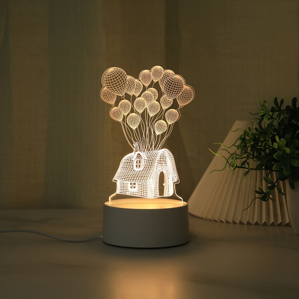 LumiGlow - 3D LED Ballonhaus Nachtlampe USB-geführt