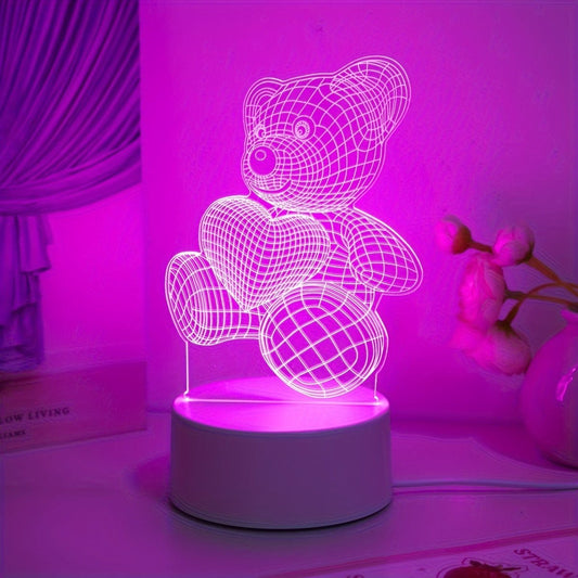 LichtBär - 3D Teddybar Illusion Nachtlampe mit Touch-Control