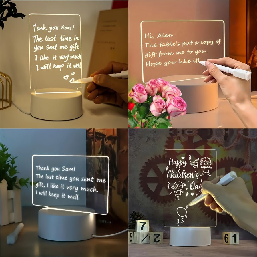 LumiNote - Moderne LED Berichtsboard Tischlampe mit Stift