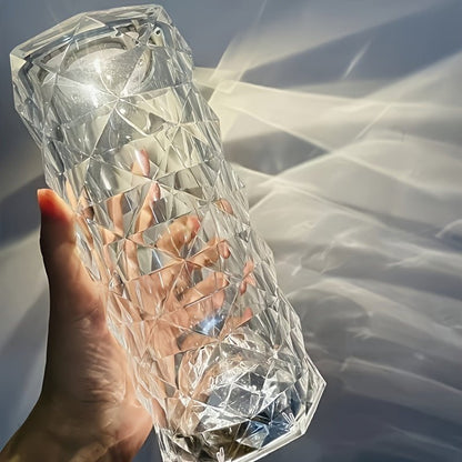 LumiGlanz - Kristall Diamant Tischlampe mit 3 Farben LED Beleuchtung