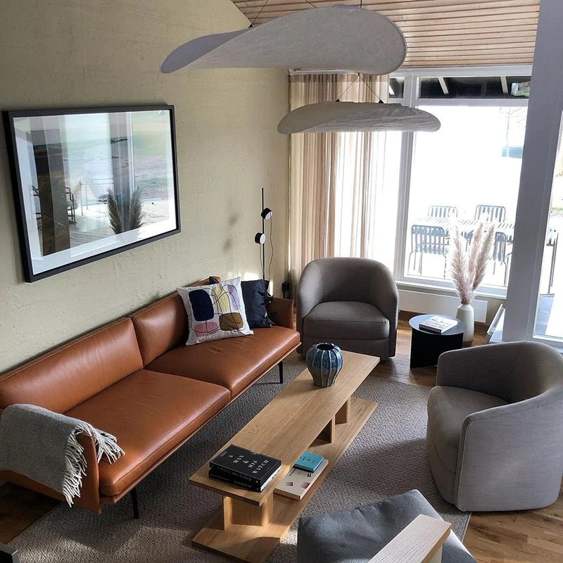 LunaGlanz LED-Hängeleuchte aus Metall und Kunstseide in Weiß für Schlafzimmer